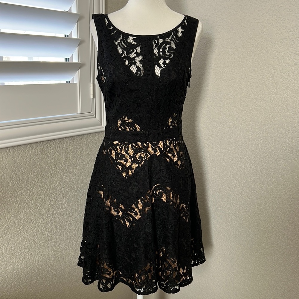 Bebe nude illusion lace dress
